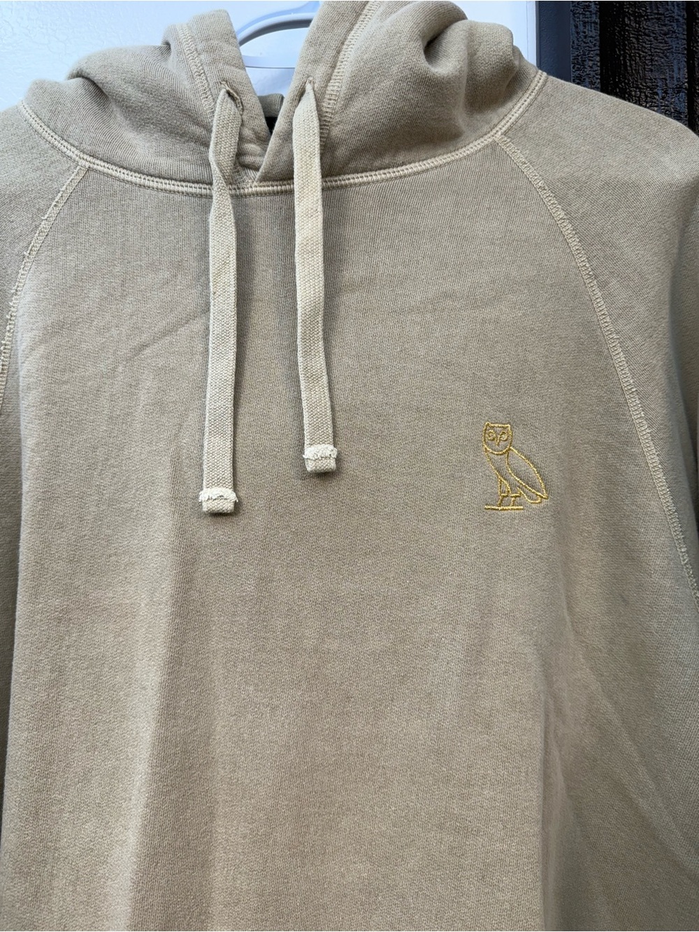 OVO Tan Pullover Hoodie with Gold Owl Logo